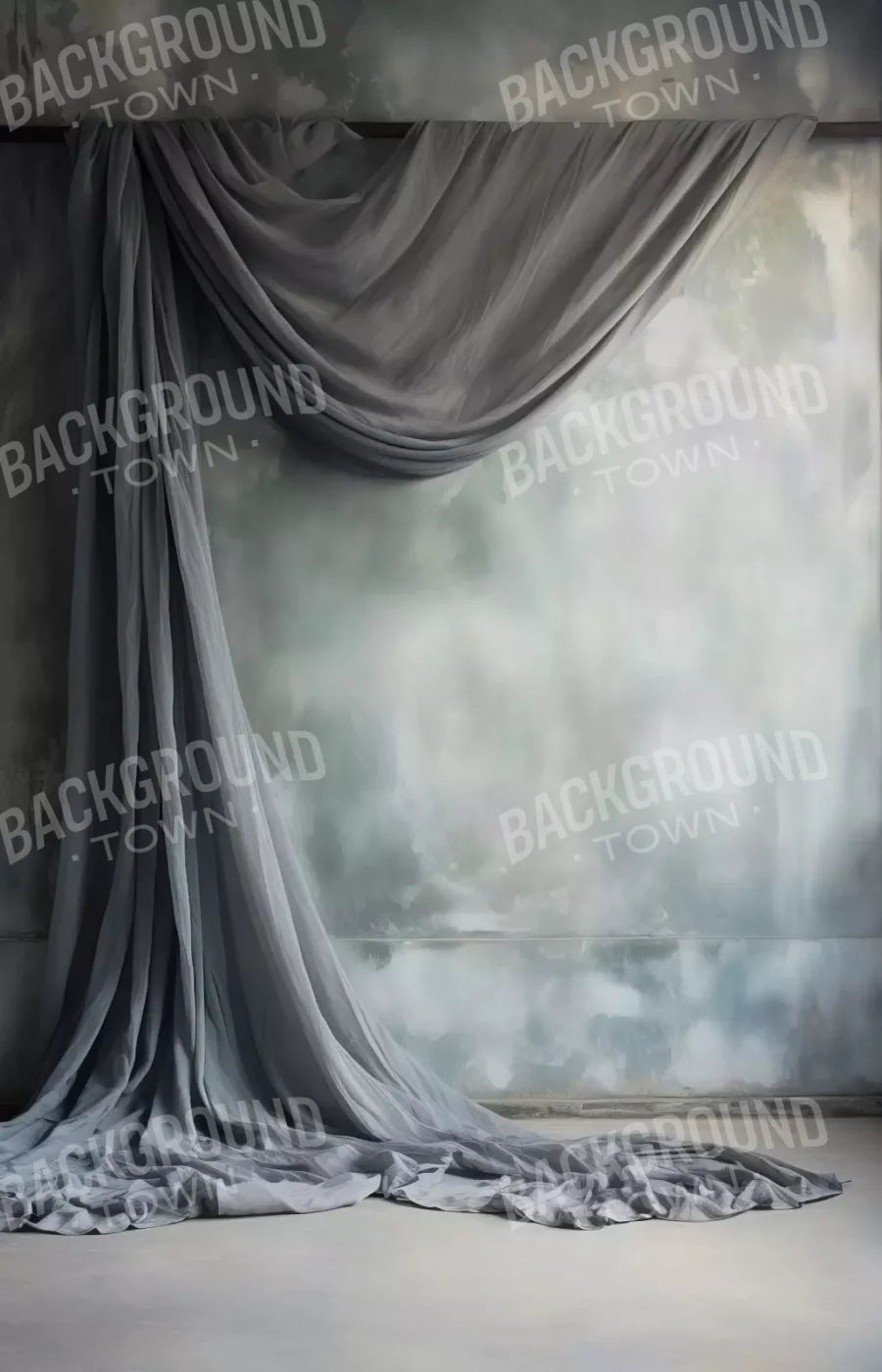 Chiffon Elegance Light Charcoal 8X12 Ultracloth ( 96 X 144 Inch ) Backdrop