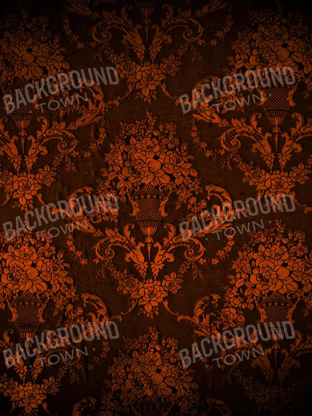 Chocolate Damask 5X68 Fleece ( 60 X 80 Inch ) Backdrop