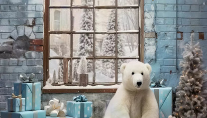 Christmas Blue Theme I 14’X8’ Ultracloth (168 X 96 Inch) Backdrop