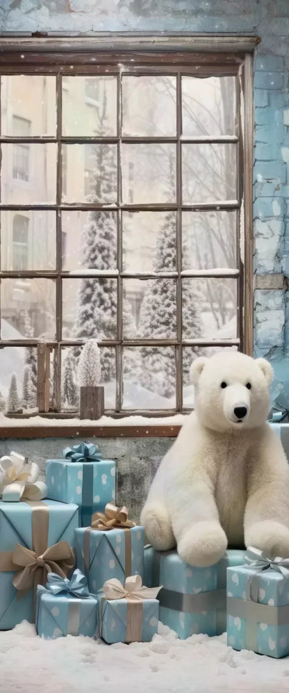 Christmas Blue Theme I 5’X12’ Ultracloth For Westcott X-Drop (60 X 144 Inch) Backdrop