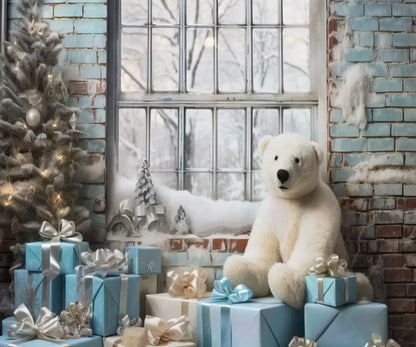 Christmas Blue Theme Ii 12’X10’ Ultracloth (144 X 120 Inch) Backdrop