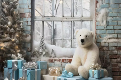 Christmas Blue Theme Ii 12’X8’ Ultracloth (144 X 96 Inch) Backdrop