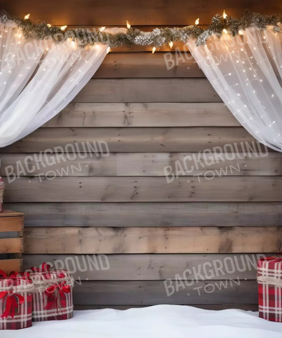 Christmas Cabin Curtains 10’X12’ Ultracloth (120 X 144 Inch) Backdrop