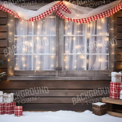 Christmas Cabin Window 10’X10’ Ultracloth (120 X Inch) Backdrop