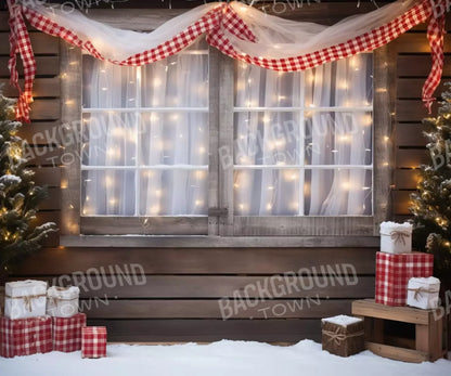 Christmas Cabin Window 12’X10’ Ultracloth (144 X 120 Inch) Backdrop