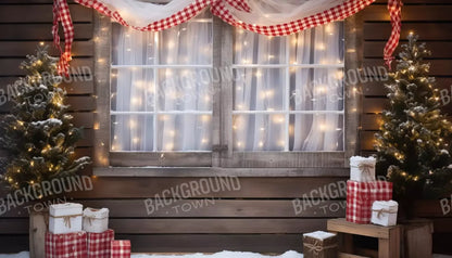 Christmas Cabin Window 14’X8’ Ultracloth (168 X 96 Inch) Backdrop