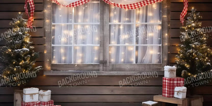 Christmas Cabin Window 20’X10’ Ultracloth (240 X 120 Inch) Backdrop