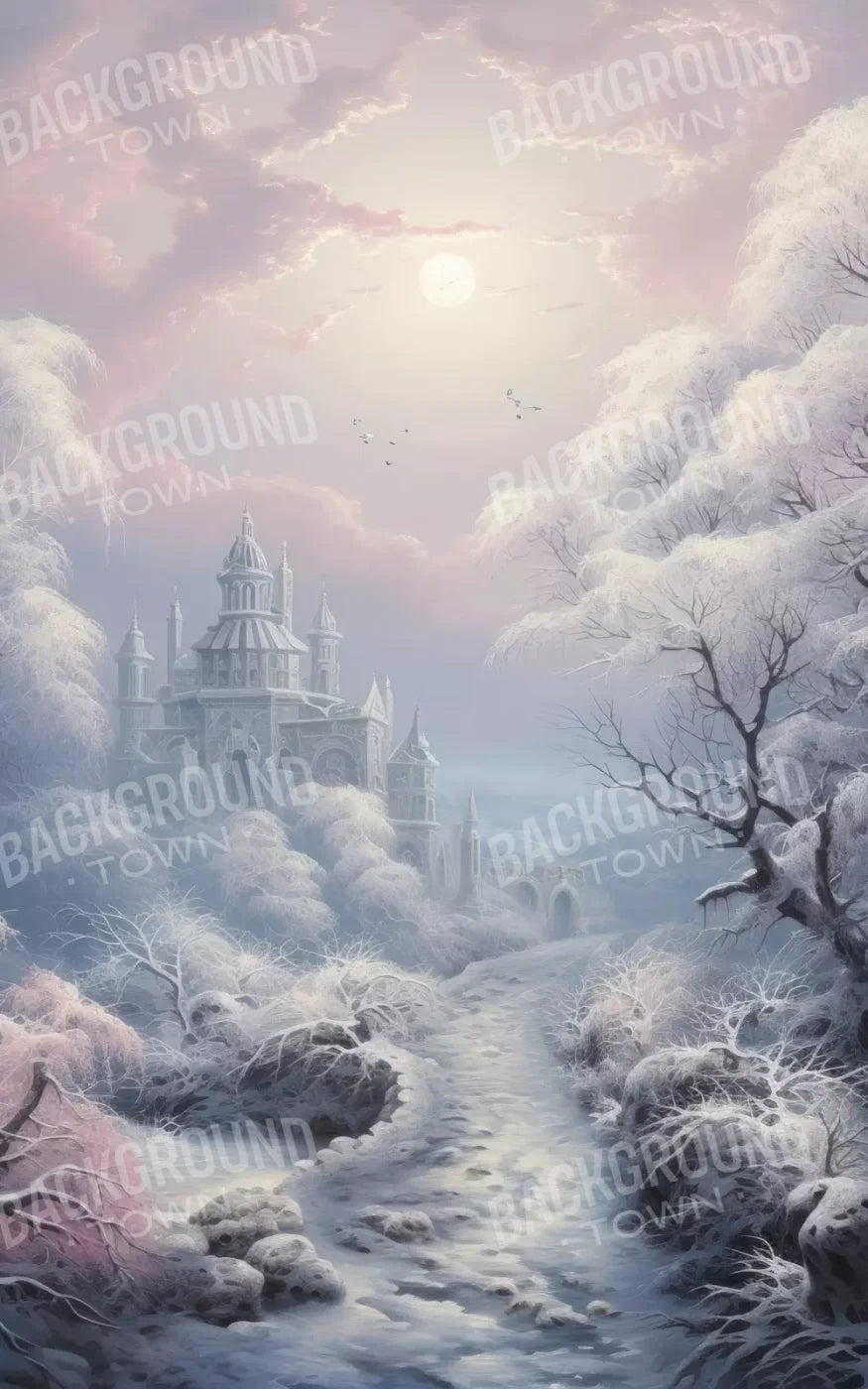 Castle In Winter Wonderland 9X14 Ultracloth ( 108 X 168 Inch ) Backdrop