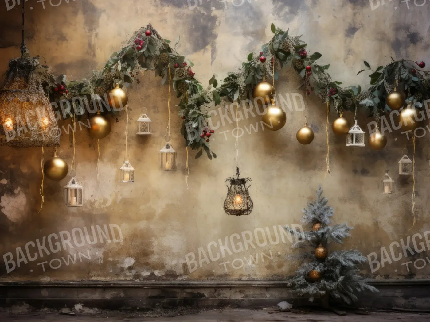 Christmas Decay 8’x6’ Fleece (96 x 72 inch) Backdrop