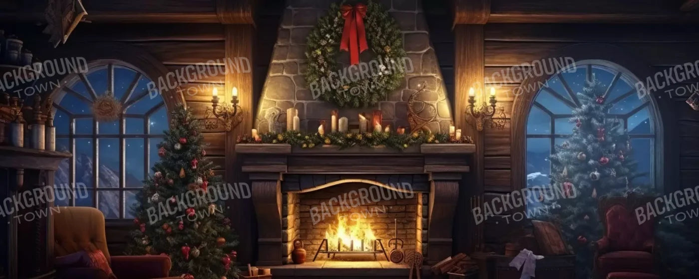 Christmas Eve Cabin I 20’X8’ Ultracloth (240 X 96 Inch) Backdrop