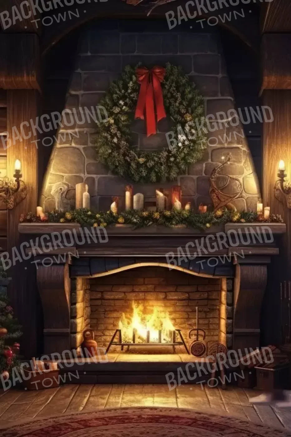 Christmas Eve Cabin I 8’X12’ Ultracloth (96 X 144 Inch) Backdrop