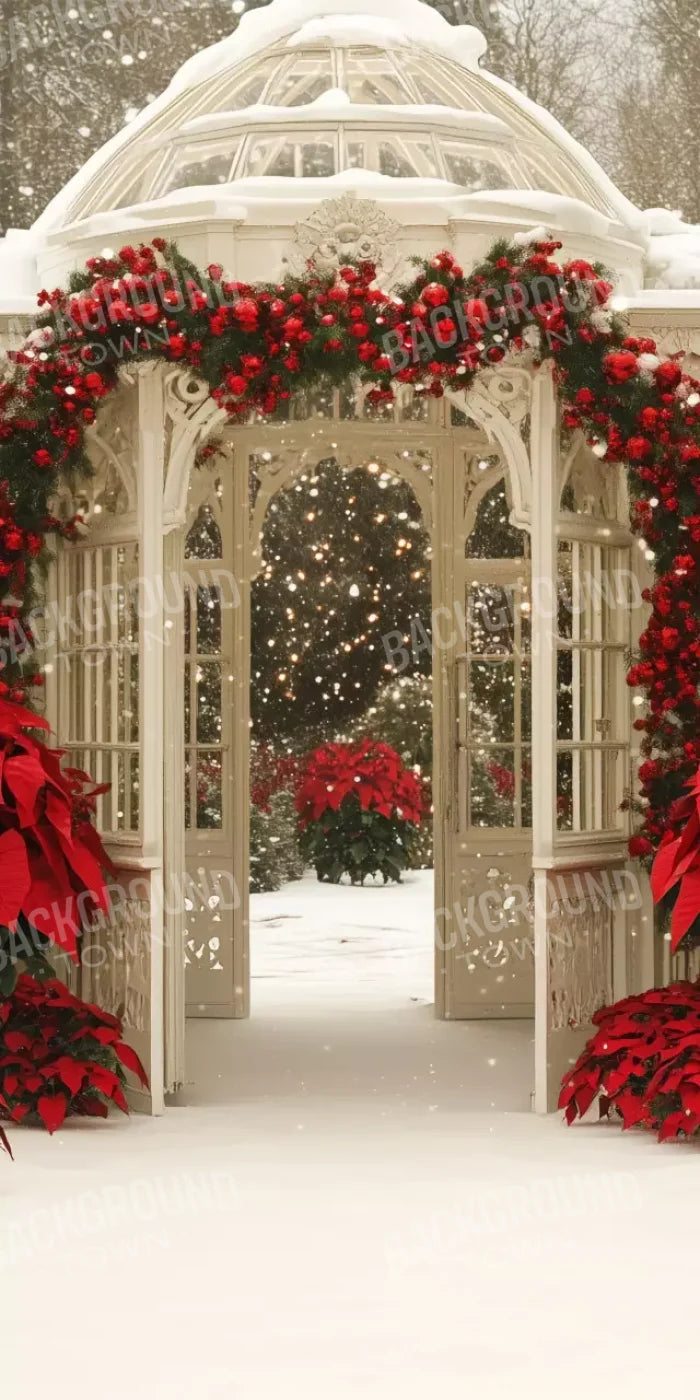 Christmas Garden Painterly I 8’X16’ Ultracloth (96 X 192 Inch) Backdrop