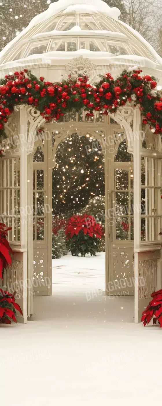 Christmas Garden Painterly I 8’X20’ Ultracloth (96 X 240 Inch) Backdrop