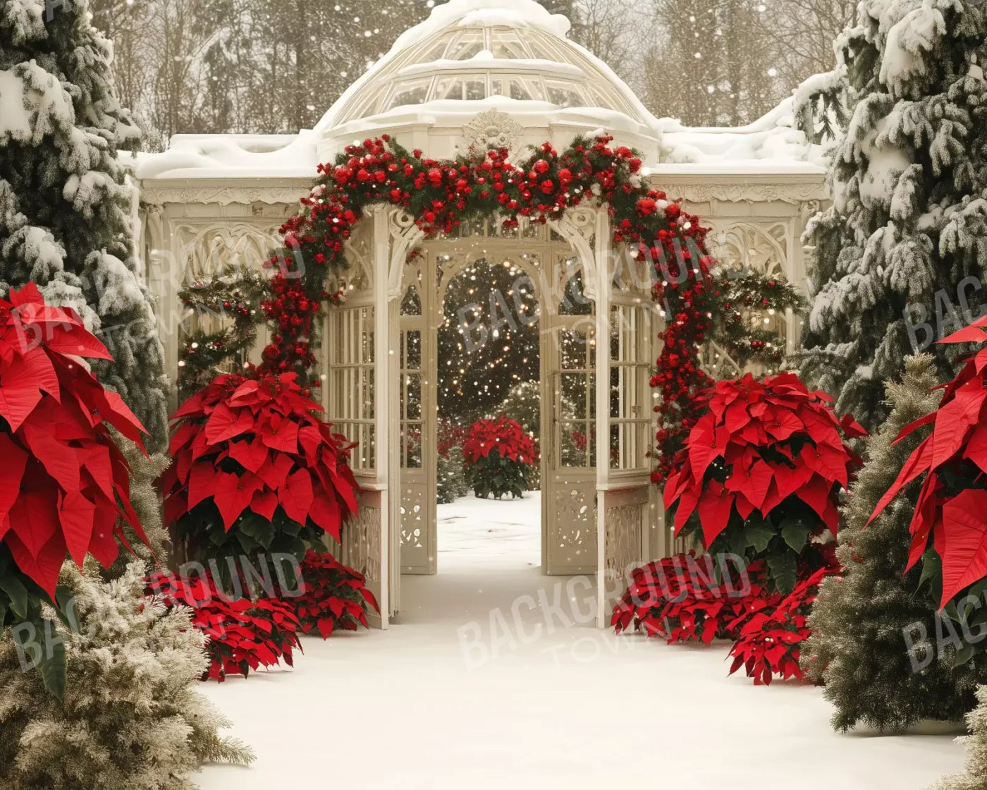 Christmas Garden Painterly I 10’X8’ Fleece (120 X 96 Inch) Backdrop