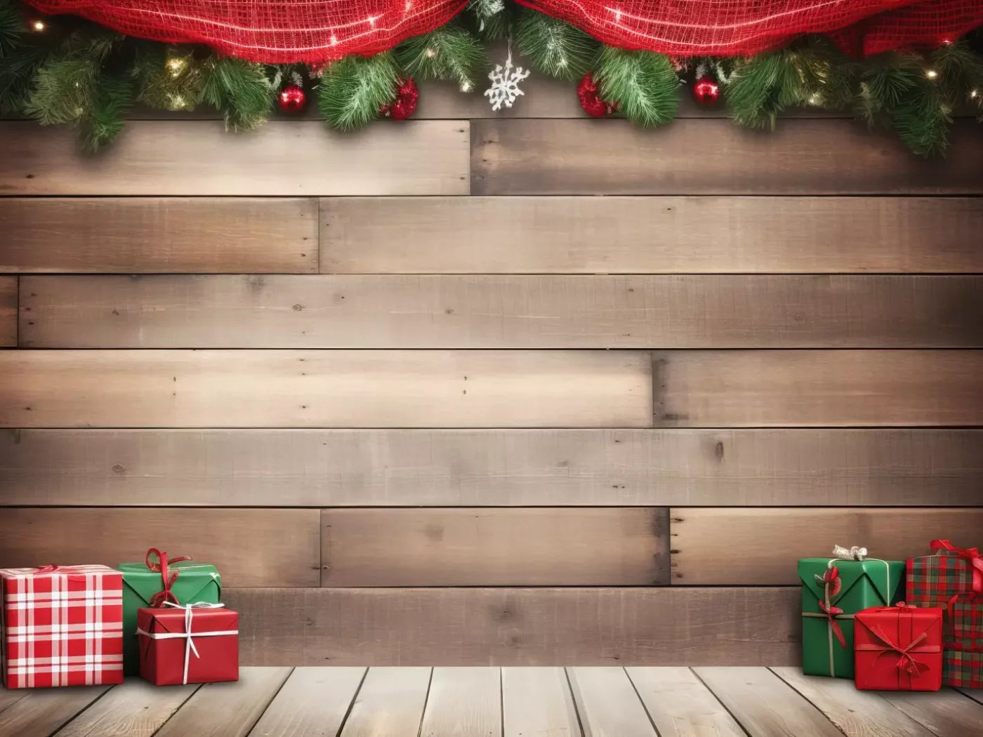 Christmas Gift Ii 8’X6’ Fleece (96 X 72 Inch) Backdrop