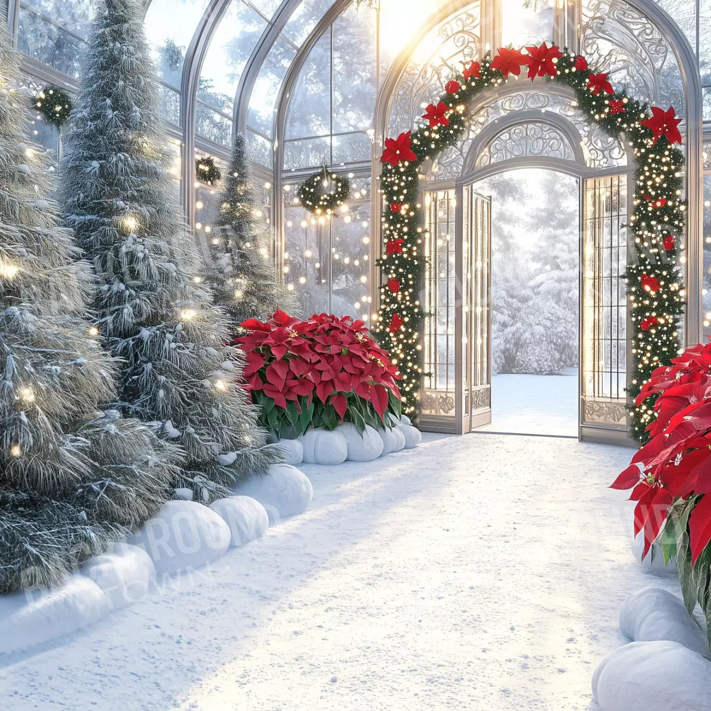 Christmas Greenhouse 10’X10’ Ultracloth (120 X Inch) Backdrop