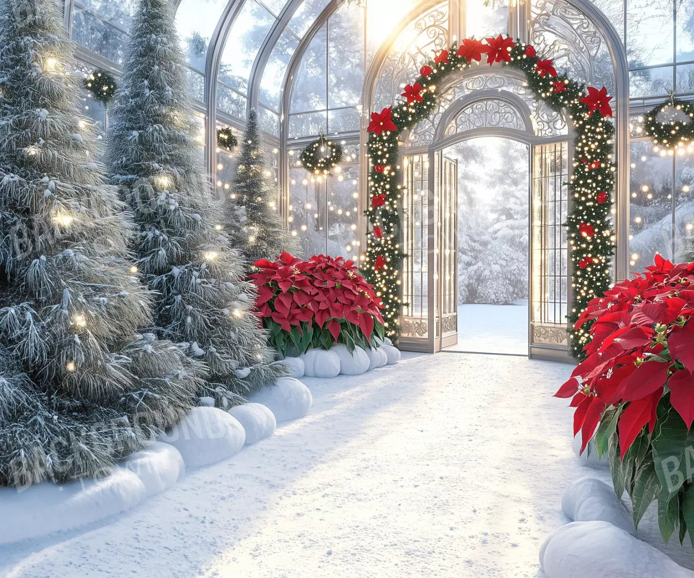 Christmas Greenhouse 12’X10’ Ultracloth (144 X 120 Inch) Backdrop