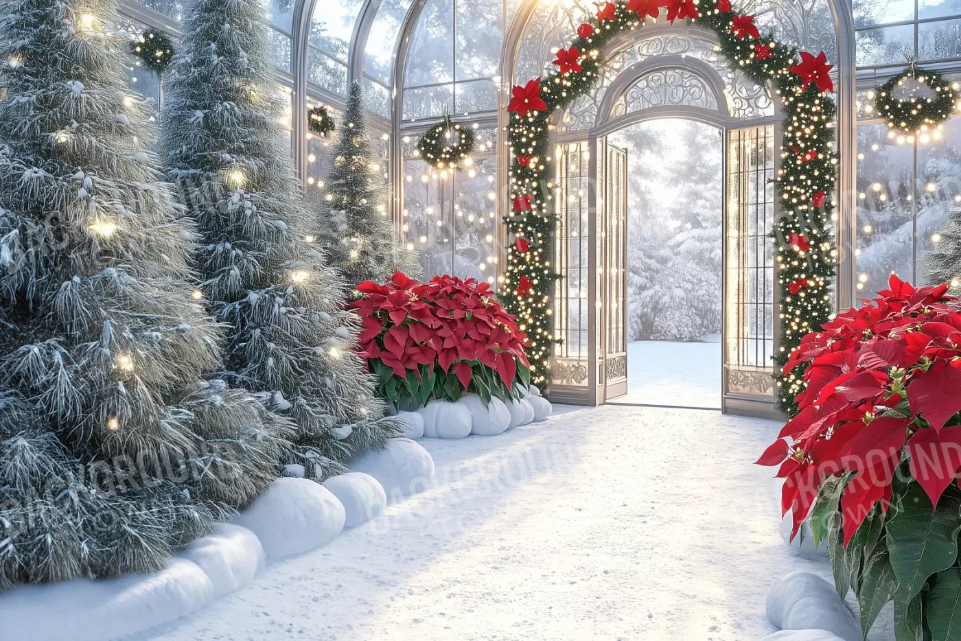 Christmas Greenhouse 12’X8’ Ultracloth (144 X 96 Inch) Backdrop