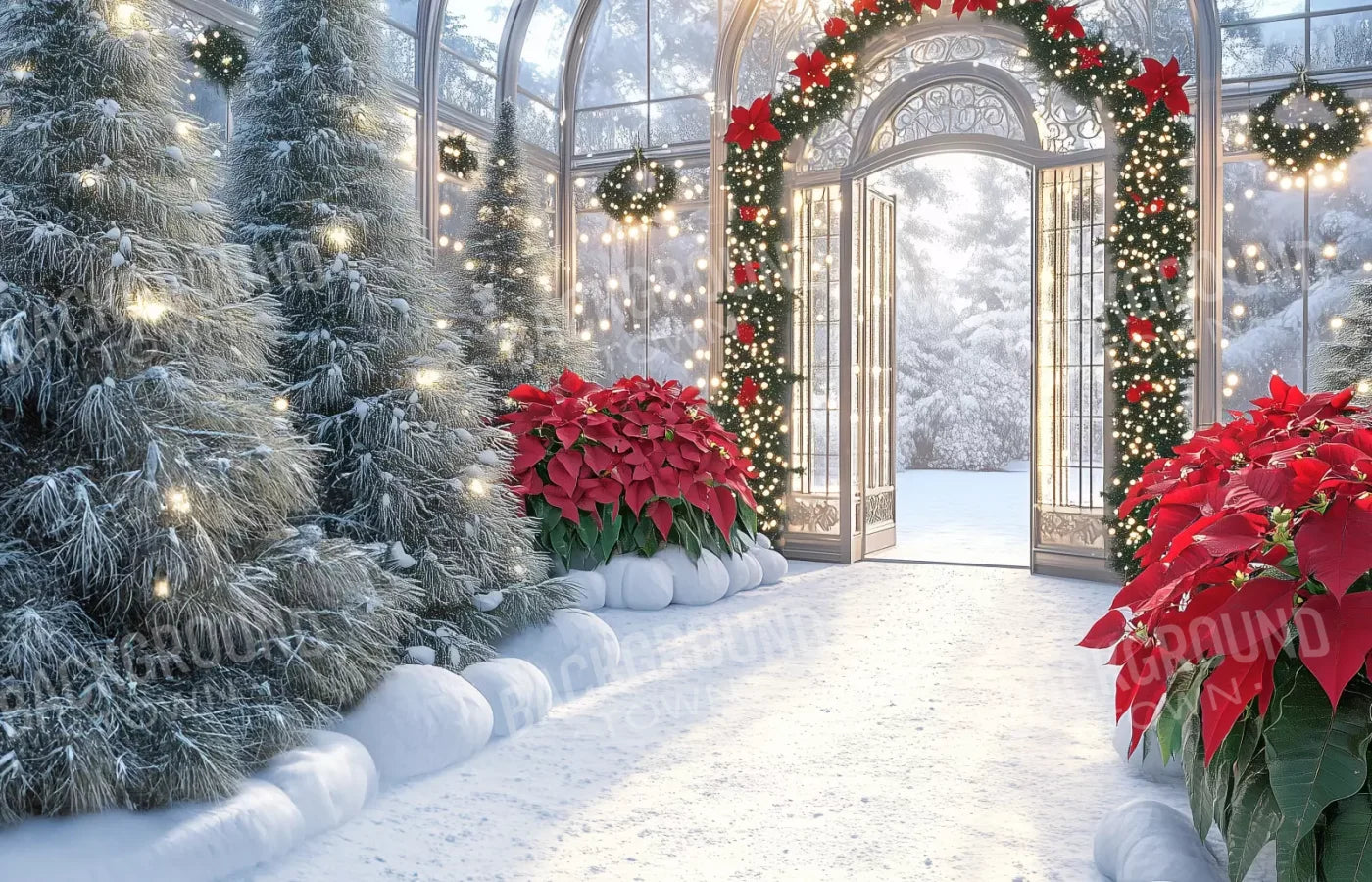 Christmas Greenhouse 14’X9’ Ultracloth (168 X 108 Inch) Backdrop