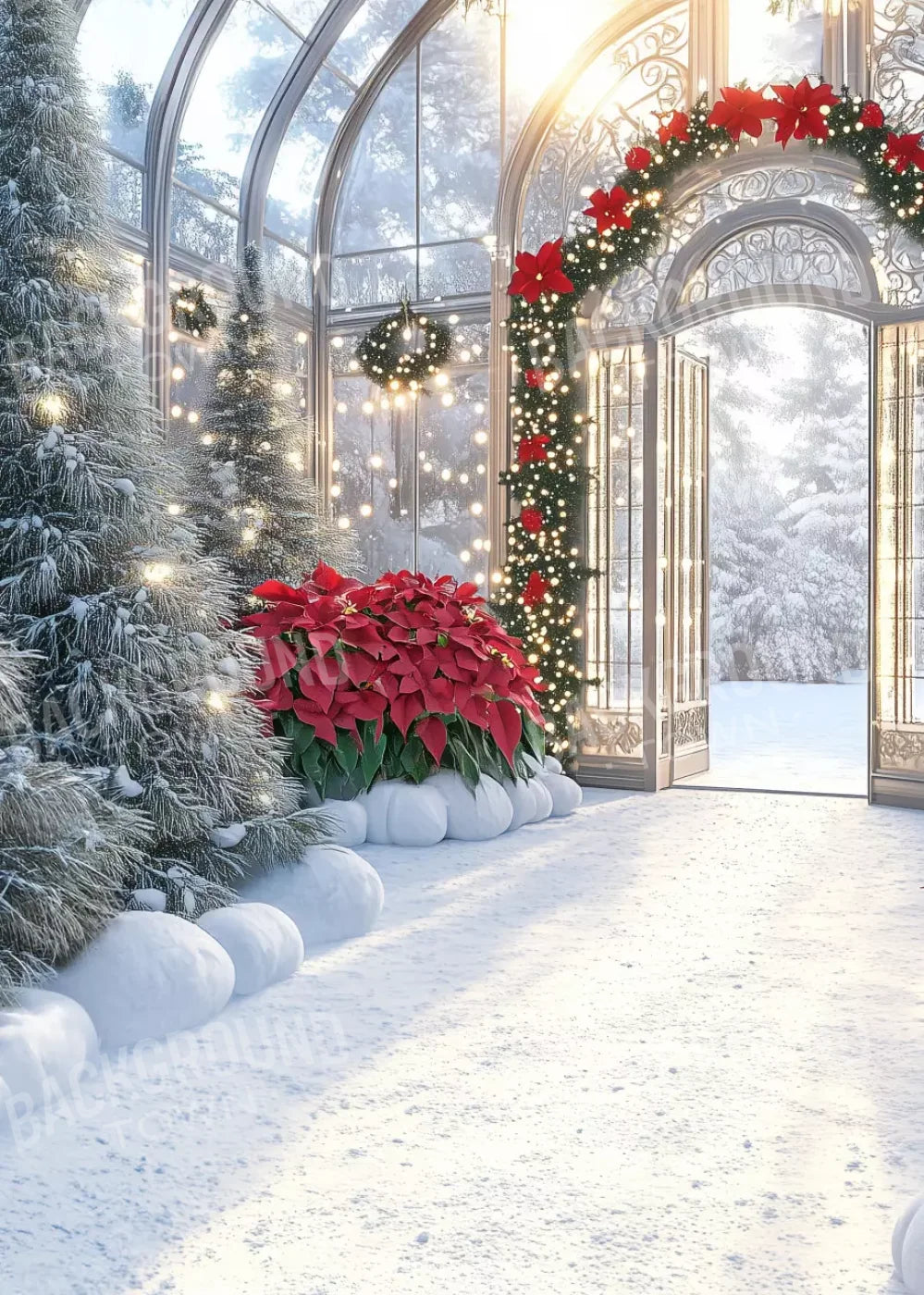 Christmas Greenhouse 5’X7’ Ultracloth (60 X 84 Inch) Backdrop