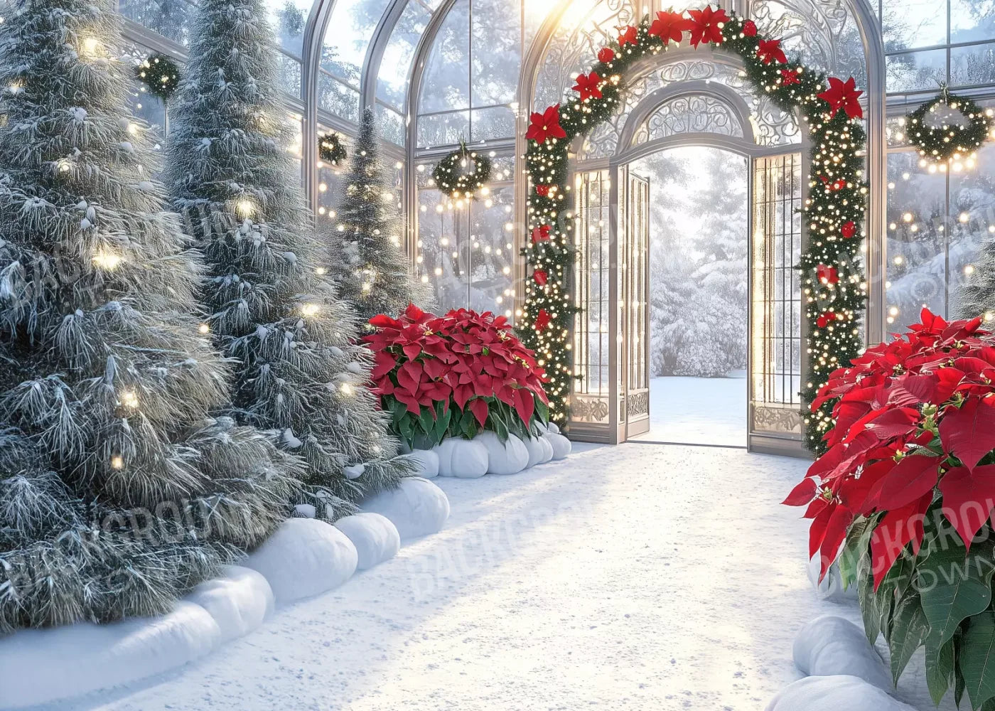 Christmas Greenhouse 7’X5’ Ultracloth (84 X 60 Inch) Backdrop