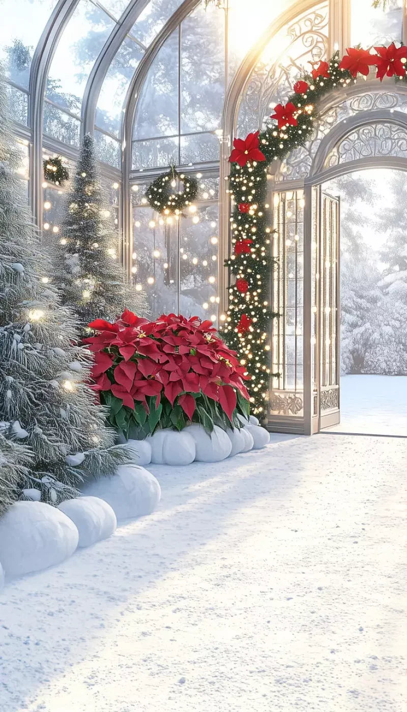 Christmas Greenhouse 8’X14’ Ultracloth (96 X 168 Inch) Backdrop