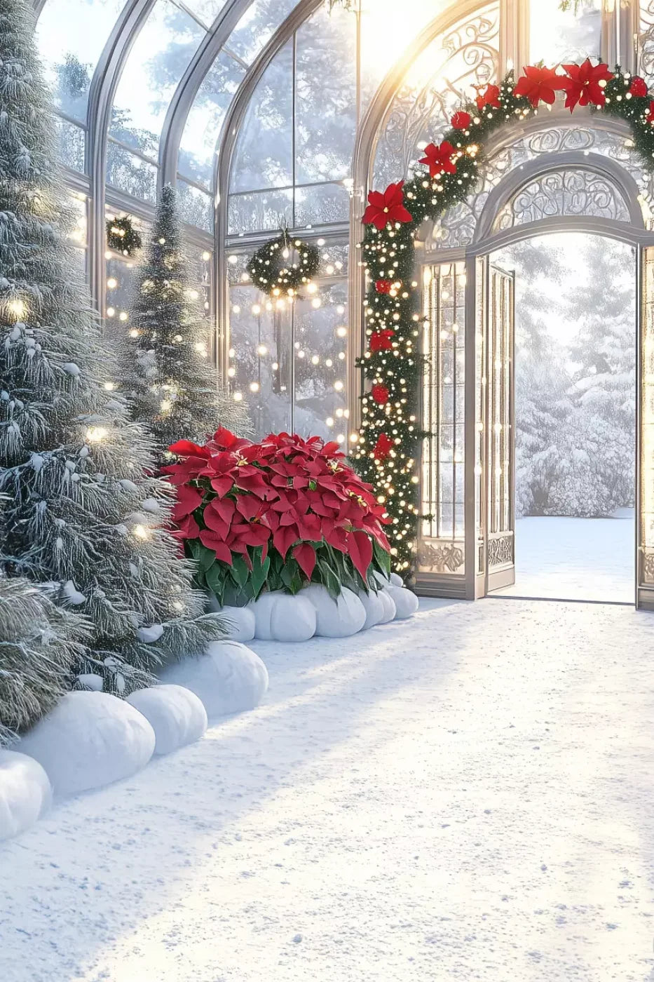 Christmas Greenhouse 8’X12’ Ultracloth (96 X 144 Inch) Backdrop