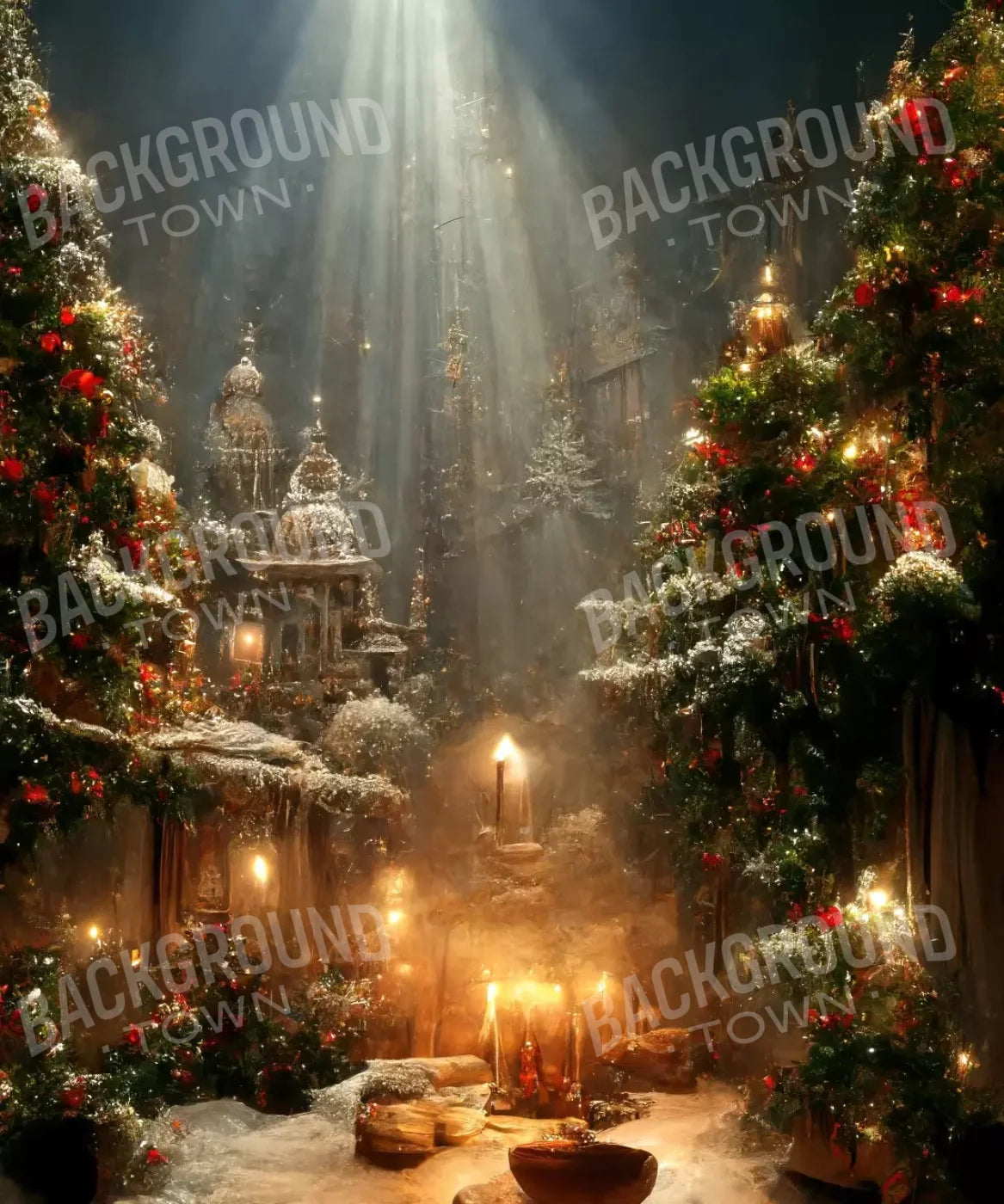 Christmas Grotto 10’X12’ Ultracloth (120 X 144 Inch) Backdrop