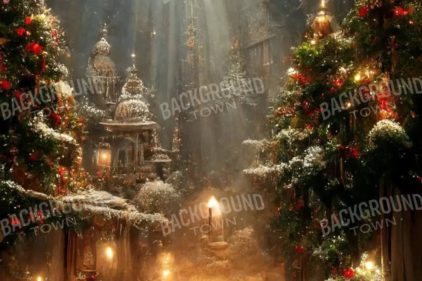 Christmas Grotto 12’X8’ Ultracloth (144 X 96 Inch) Backdrop