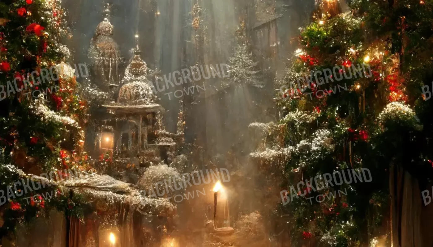 Christmas Grotto 14’X8’ Ultracloth (168 X 96 Inch) Backdrop