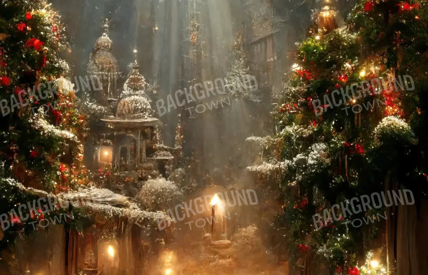 Christmas Grotto 14’X9’ Ultracloth (168 X 108 Inch) Backdrop