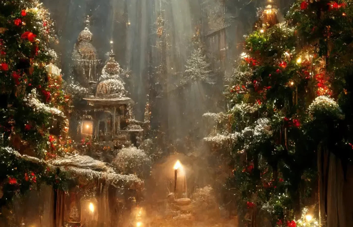 Christmas Grotto 14’X9’ Ultracloth (168 X 108 Inch) Backdrop