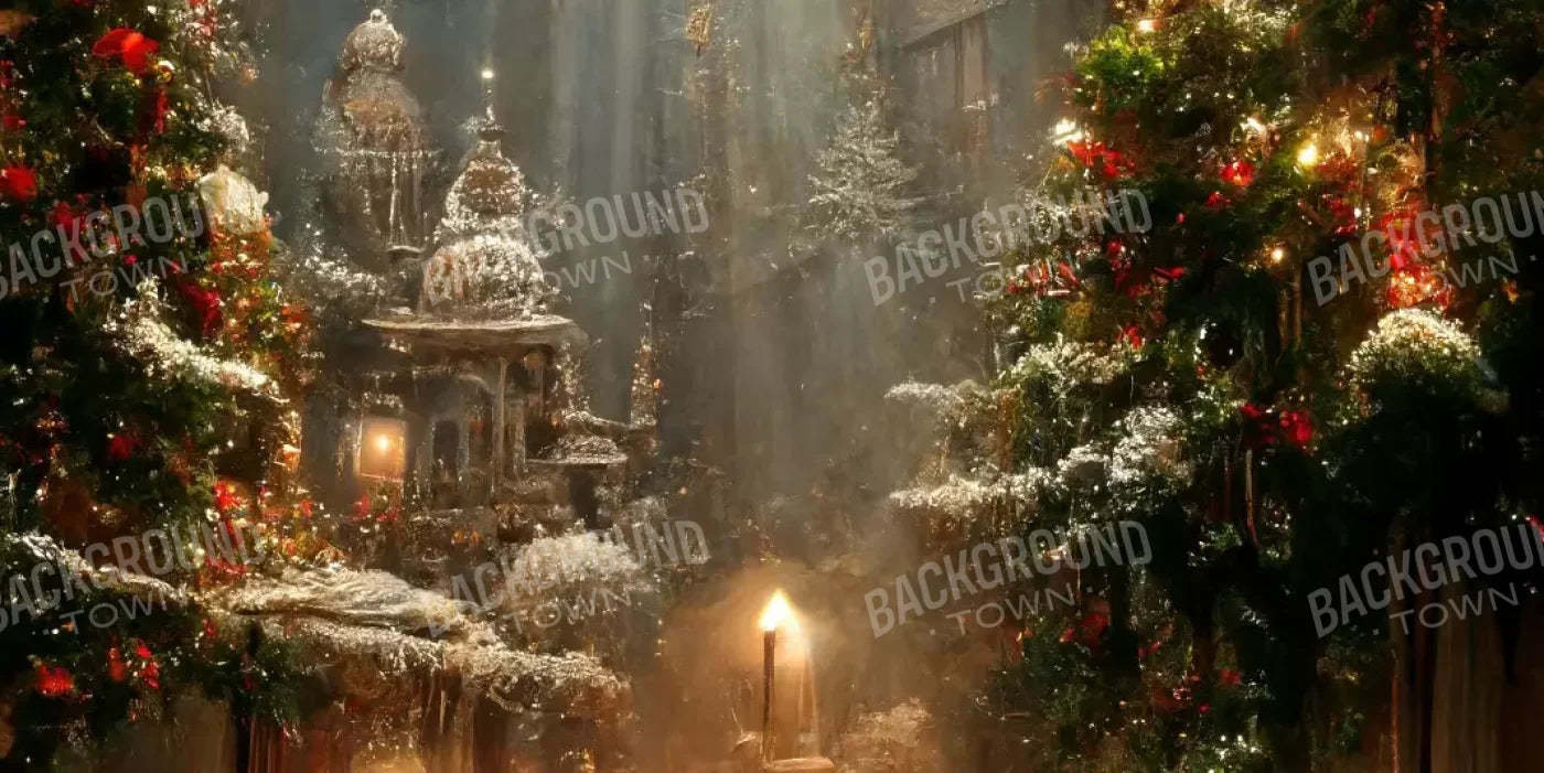 Christmas Grotto 20’X10’ Ultracloth (240 X 120 Inch) Backdrop