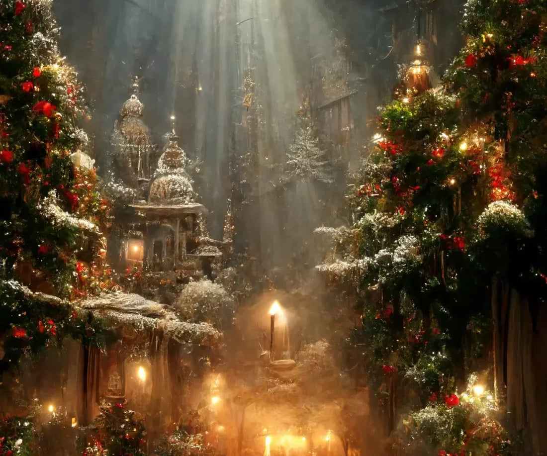 Christmas Grotto 5’X4’2 Fleece (60 X 50 Inch) Backdrop
