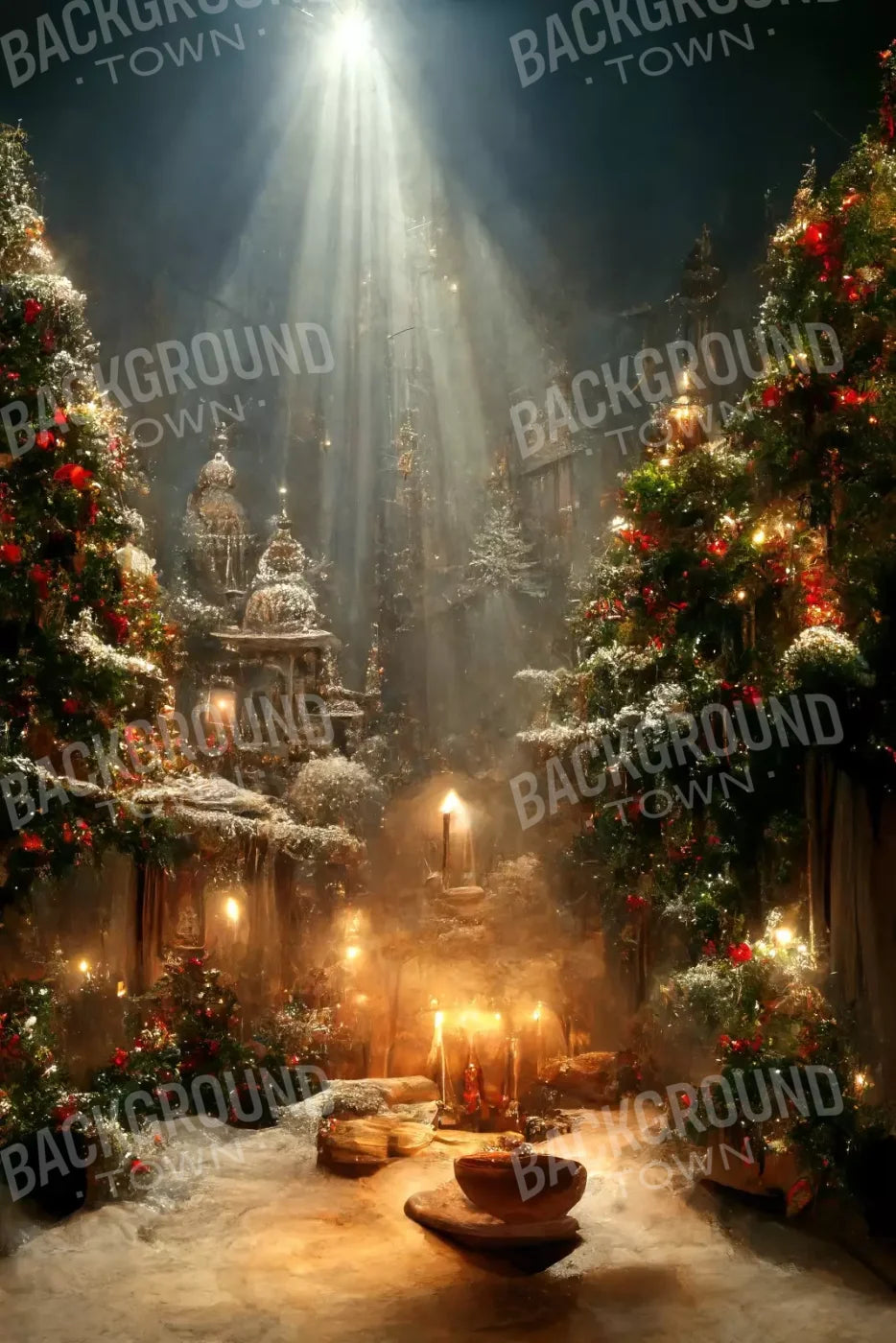 Christmas Grotto 8’X12’ Ultracloth (96 X 144 Inch) Backdrop