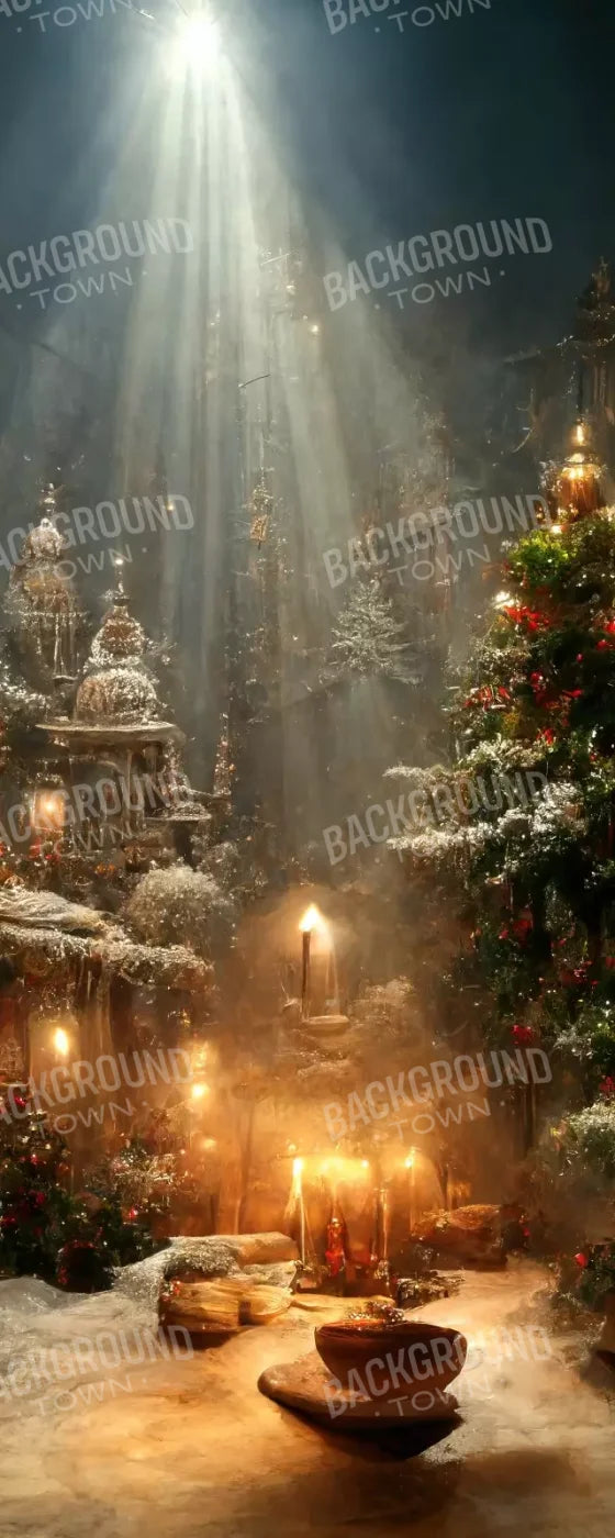 Christmas Grotto 8’X20’ Ultracloth (96 X 240 Inch) Backdrop