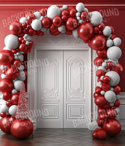 Christmas Holiday Party In Red 10X12 Ultracloth ( 120 X 144 Inch ) Backdrop