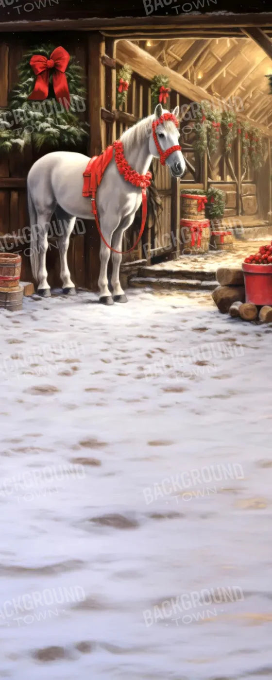 Christmas Horse Sweep 8’x20’ UltraCloth (96 x 240 inch) Backdrop