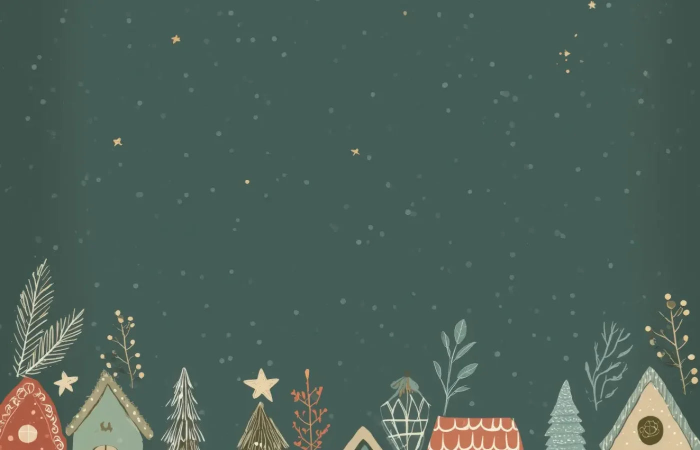 Christmas Houses Clipart 14’x9’ UltraCloth (168 x 108 inch) Backdrop