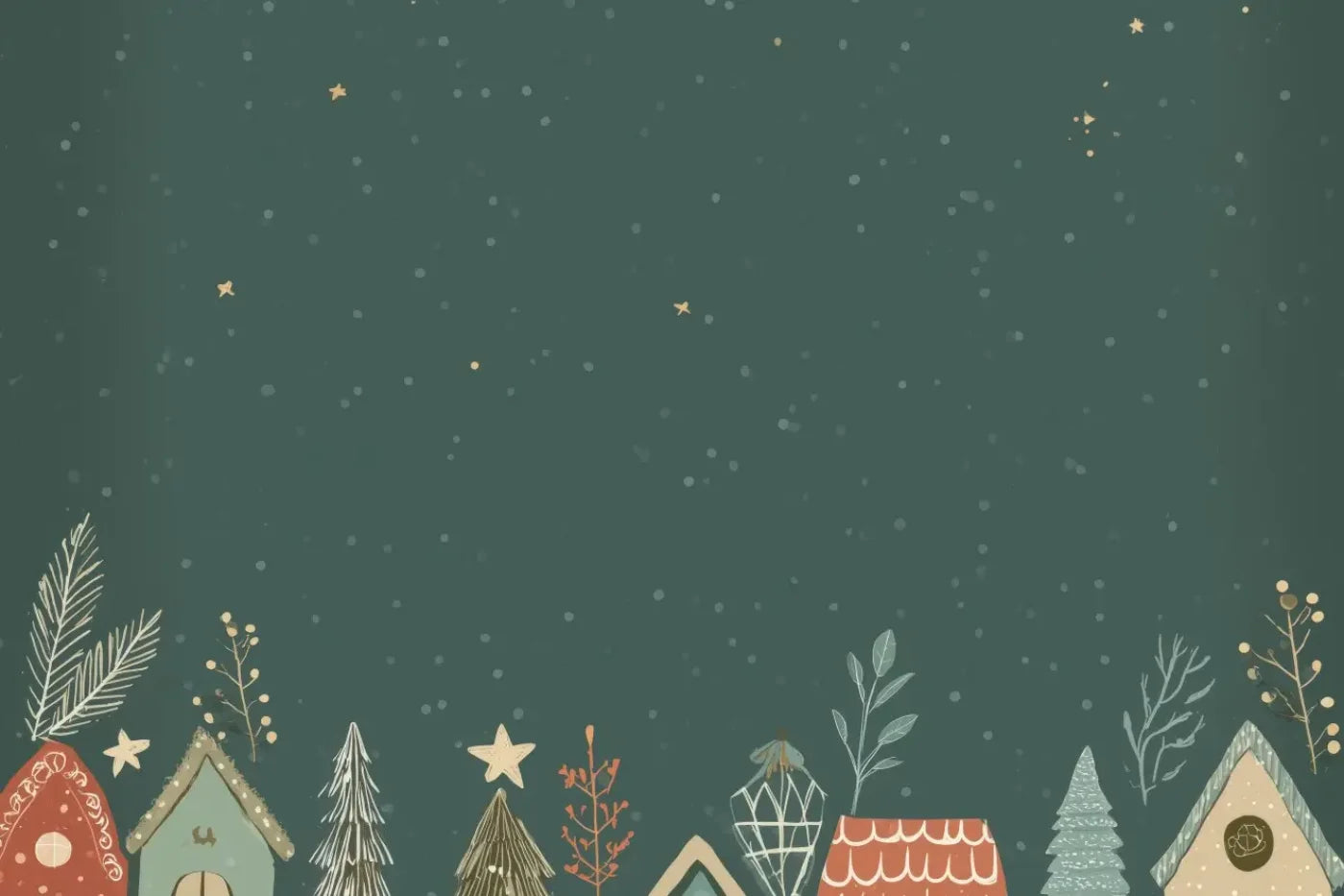 Christmas Houses Clipart 12’x8’ UltraCloth (144 x 96 inch) Backdrop