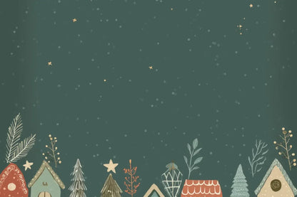 Christmas Houses Clipart 12’x8’ UltraCloth (144 x 96 inch) Backdrop