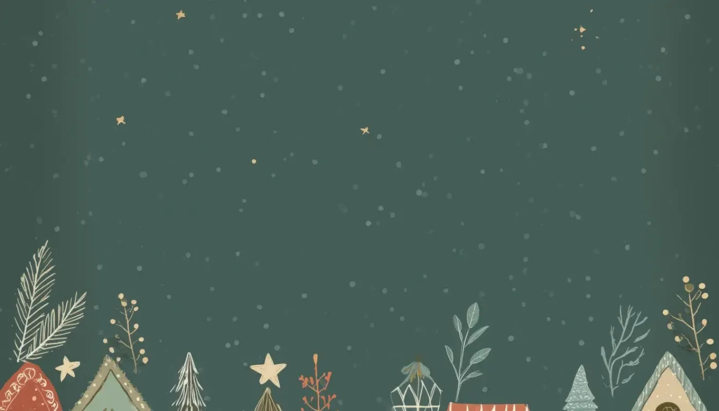 Christmas Houses Clipart 14’x8’ UltraCloth (168 x 96 inch) Backdrop