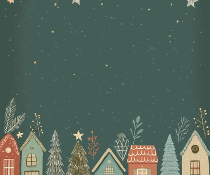 Christmas Houses Clipart 12’x10’ UltraCloth (144 x 120 inch) Backdrop
