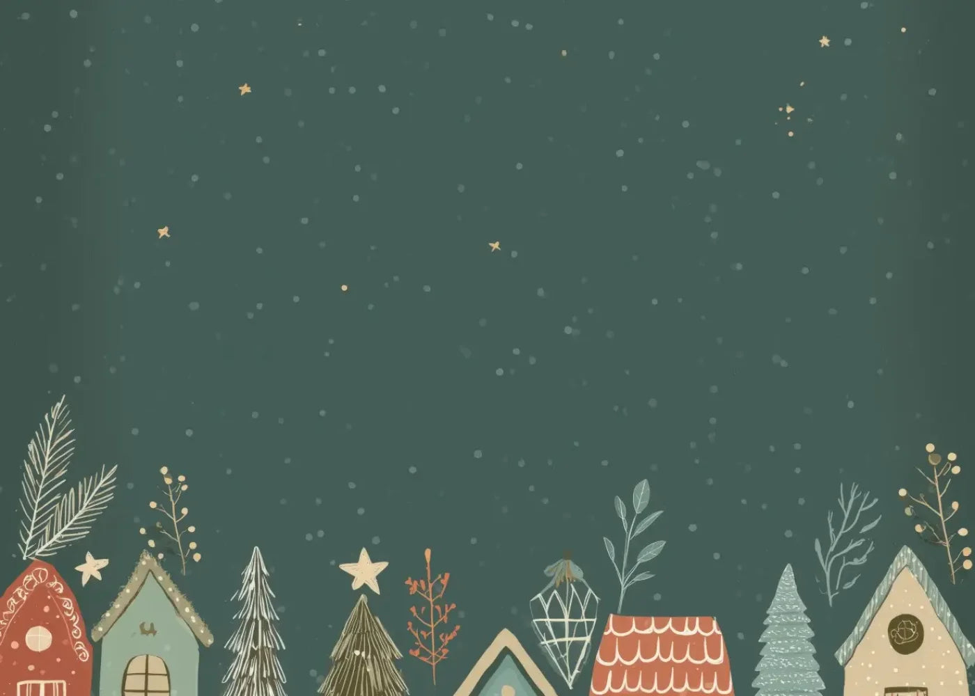 Christmas Houses Clipart 7’x5’ UltraCloth (84 x 60 inch) Backdrop