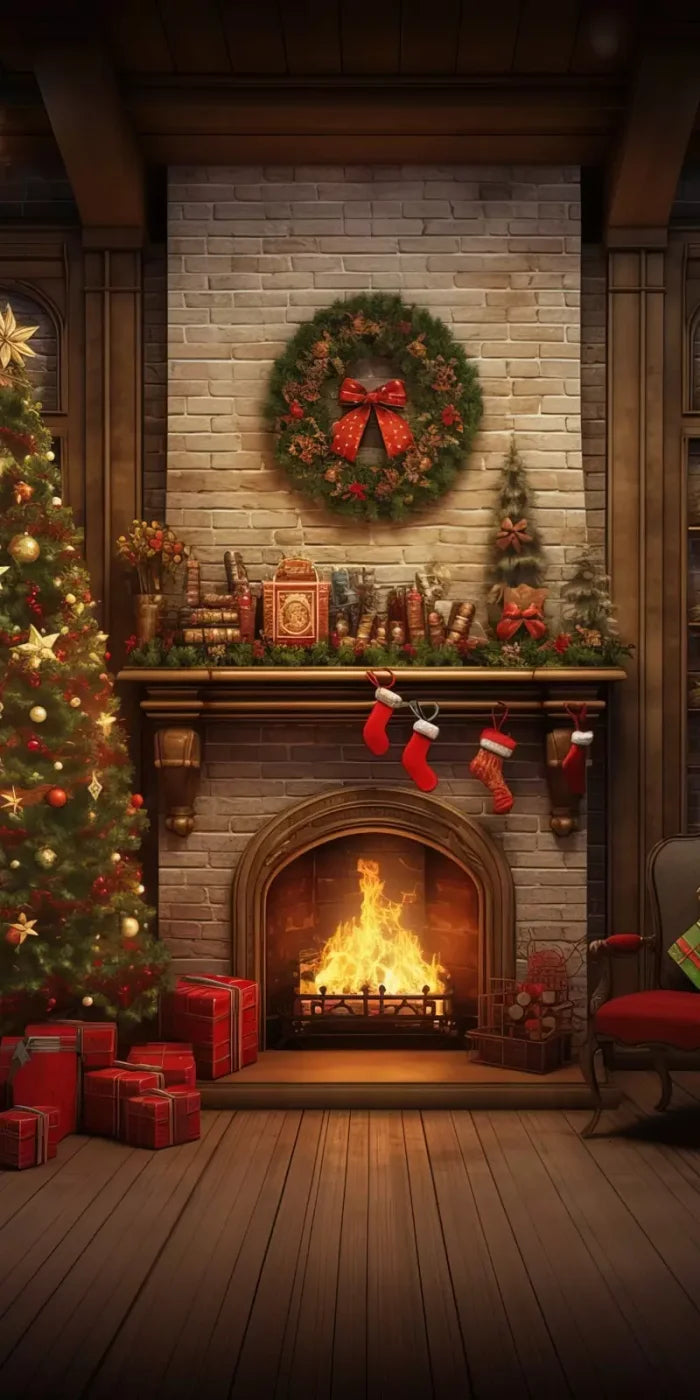 Christmas In Hometown 10’X20’ Ultracloth (120 X 240 Inch) Backdrop