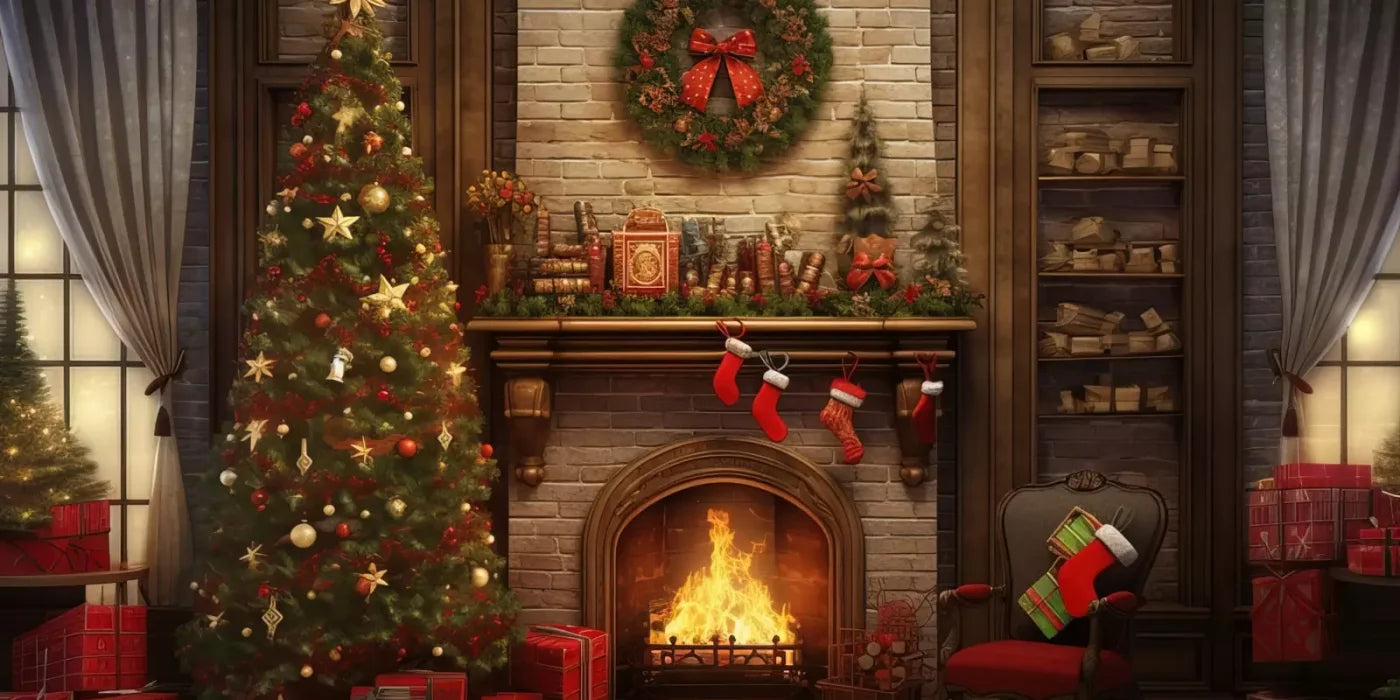 Christmas In Hometown 20’X10’ Ultracloth (240 X 120 Inch) Backdrop