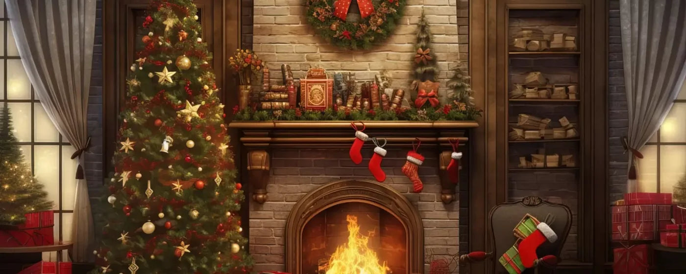 Christmas In Hometown 20’X8’ Ultracloth (240 X 96 Inch) Backdrop
