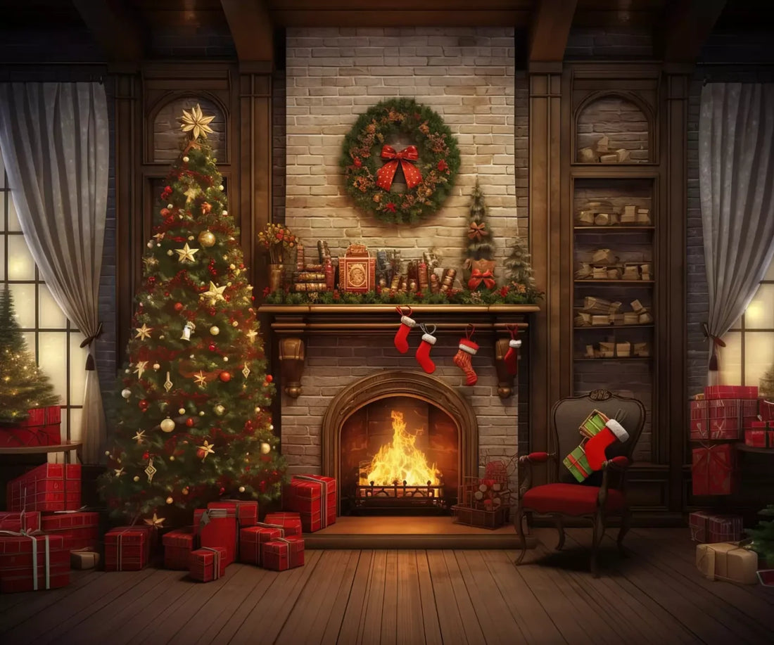 Christmas In Hometown 5’X4’2 Fleece (60 X 50 Inch) Backdrop