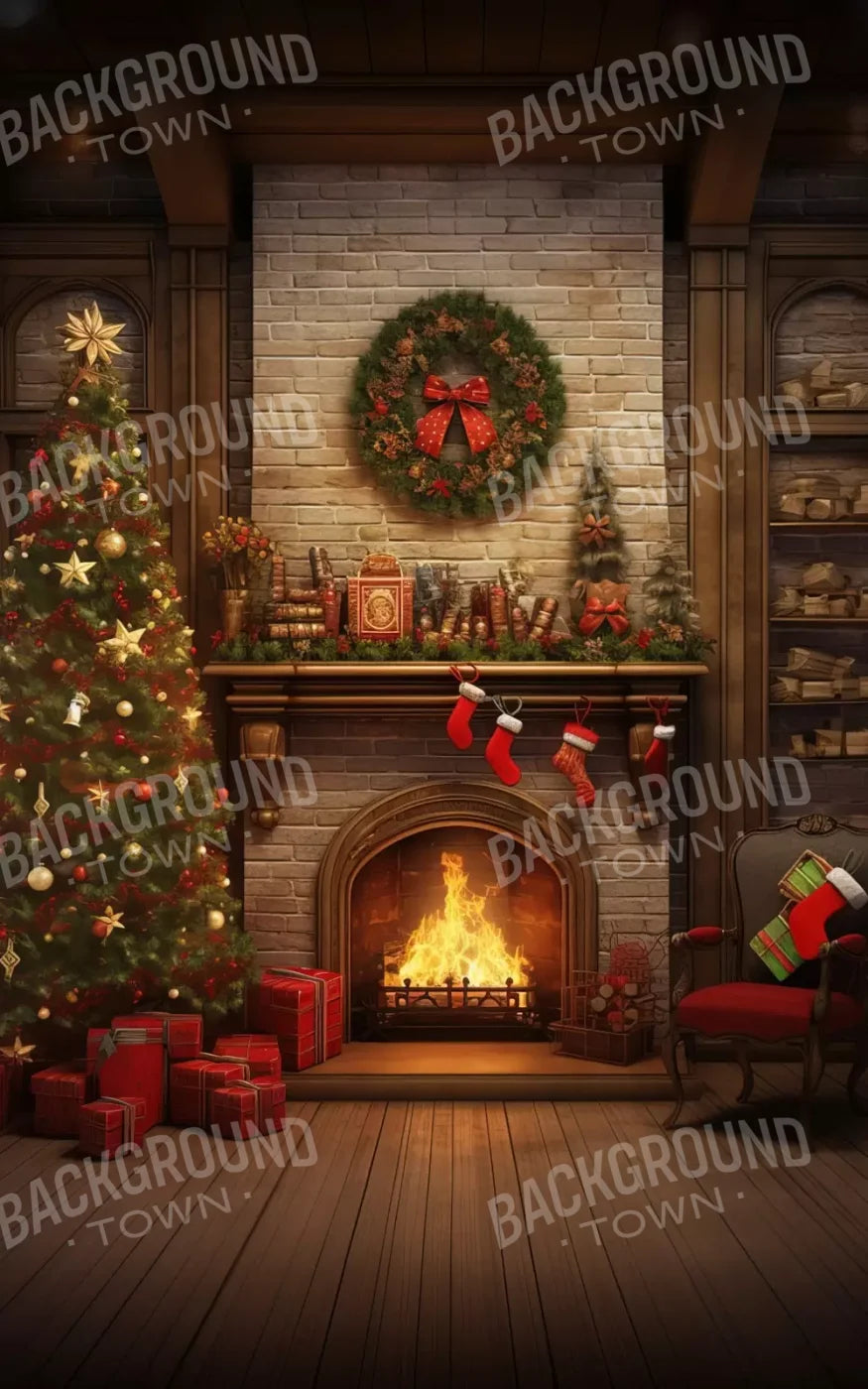 Christmas In Hometown 5’X8’ Ultracloth (60 X 96 Inch) Backdrop