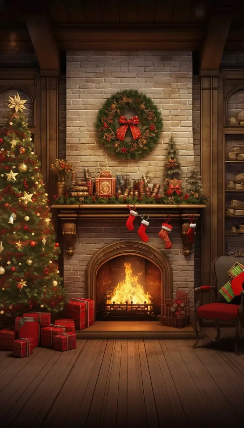 Christmas In Hometown 8’X14’ Ultracloth (96 X 168 Inch) Backdrop
